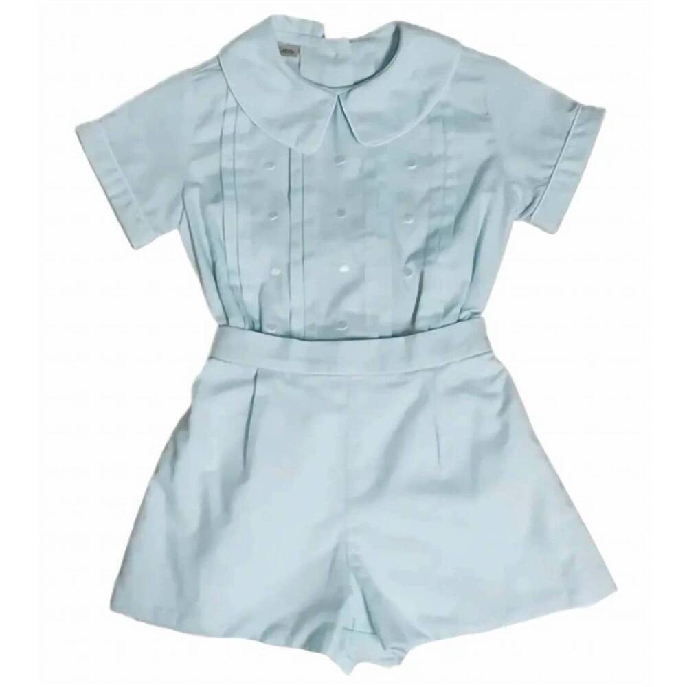 NEW MARCO & LIZZY boy's embroidered two piece set in mint